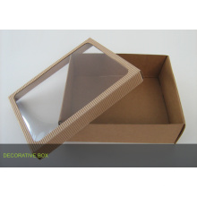 Caja de empaquetado Kraft por encargo con la ventana del PVC